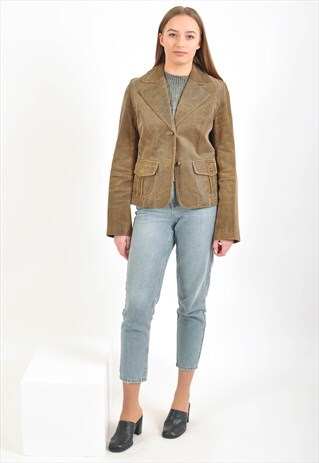 VINTAGE 90'S SUEDE LEATHER BLAZER JACKET