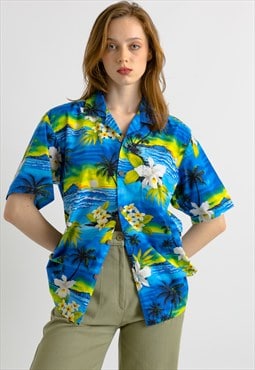 Hawaiian Shirt Floral Beach Sea Palm Hawaii Party Shirt 7309