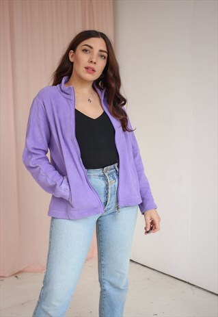VINTAGE 90S ZIP FLEECE IN LILAC