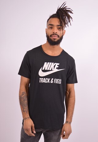 NIKE MENS VINTAGE T-SHIRT TOP LARGE BLACK 90S