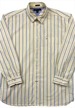 Tommy Hilfiger Vintage Pale Yellow With Blue Stripe Shirt
