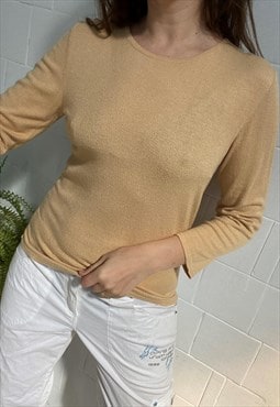 Vintage 90s BOTTEGA  VENETA knit beige jumper sweater