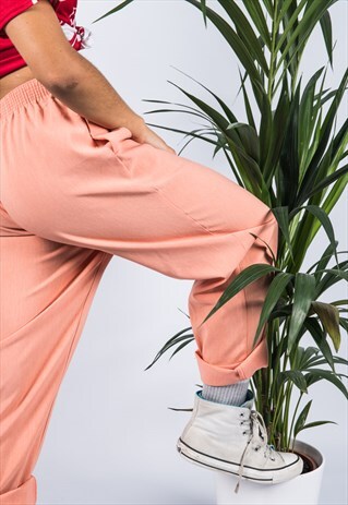 VINTAGE 1990S HIGH-WAISTED TROUSER IN PEACH