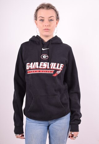 NIKE WOMENS VINTAGE HOODIE JUMPER MEDIUM BLACK 90'S
