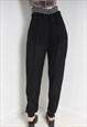 VINTAGE VERSACE HIGH WAISTED SHEER TROUSERS - BLACK