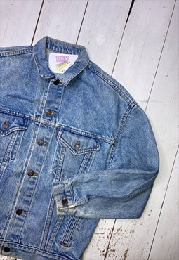 vintage 90s blue denim large levi strauss jacket