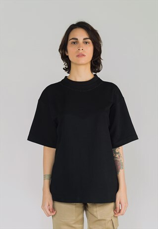 BORDER - BLACK OVERSIZED HEAVY COTTON T-SHIRT
