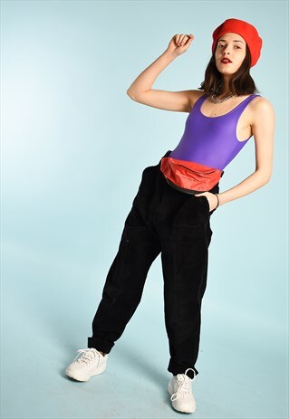 90'S RETRO HIGH WAIST CORDUROY FESTIVAL TROUSERS
