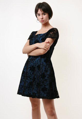 80S VINTAGE MINI GRUNGE LINED DRESS 1760