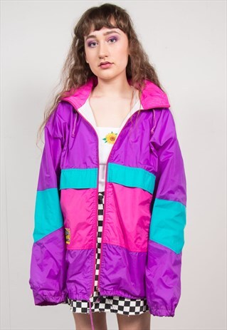 VINTAGE 90'S MULTICOLOUR CAGOULE WINDBREAKER