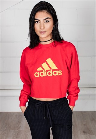VINTAGE ADIDAS RETRO LOGO CROPPED UNISEX SWEATSHIRT