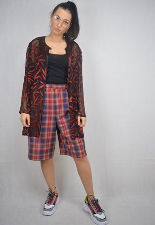 VINTAGE BLACK RED FESTIVAL BLOUSE