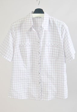 Vintage 90s checkered shirt in white