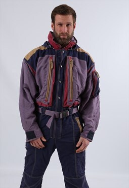 Vintage DEGRE 7 Full Ski Suit Snow 90's UK M / L 42"  (53G)