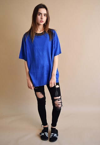 COOL 90'S RETRO MINIMALIST OVERSIZED KNIT BLOUSE TOP