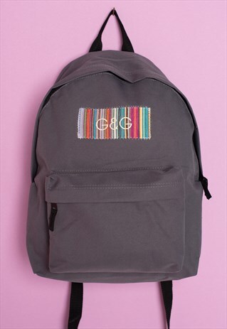 G&G UNISEX CHARCOAL VINTAGE PATCH BACKPACK