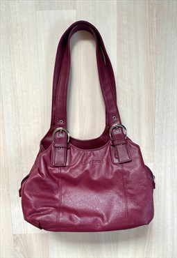 90's Burgundy Faux Leather Handbag