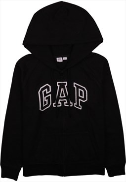 Vintage 90's Gap Hoodie Spellout Pullover Black Medium