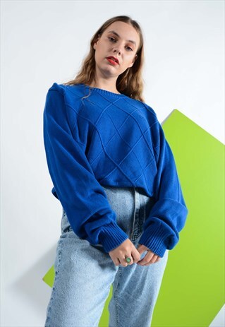 VINTAGE LACOSTE CROPPED JUMPER BLUE