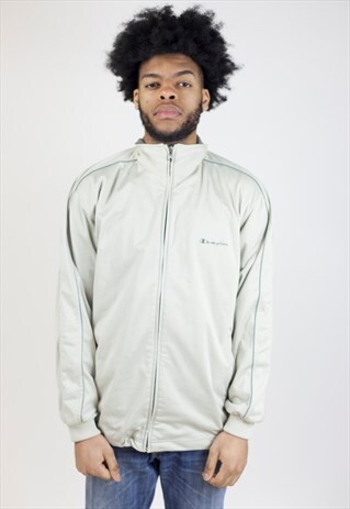 VINTAGE 90S CHAMPION BEIGE ZIP-UP JACKET