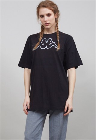VINTAGE OVER SIZED BLACK KAPPA 90'S T-SHIRT