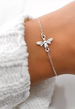 SUMMER STERLING SILVER TINY HONEY BEE CHARM BRACELET JEWELRY