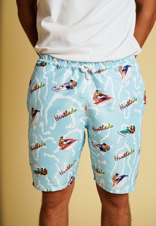 HANDMADE JET SKI PATTERN SHORTS