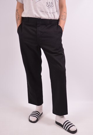 DICKIES MENS VINTAGE TROUSERS W40 L30 BLACK 90S