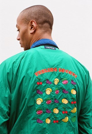 REWORKED VINTAGE JACKET WITH EMBROIDERED CASINO SLOTS DESIGN