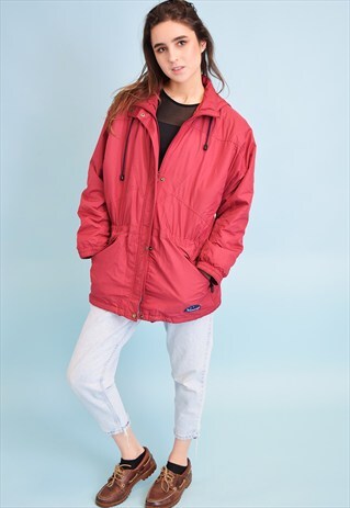 90'S RETRO SPORTS WINTER RASPBERRY PARKA JACKET