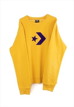 Vintage Converse Sweatshirt in Yellow XL
