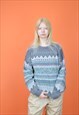 VINTAGE GREY CLASSIC GRAPHIC 80'S WOOL SWEATSHIRT 