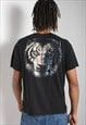 VINTAGE LION GRAPHIC PRINT T-SHIRT BLACK 