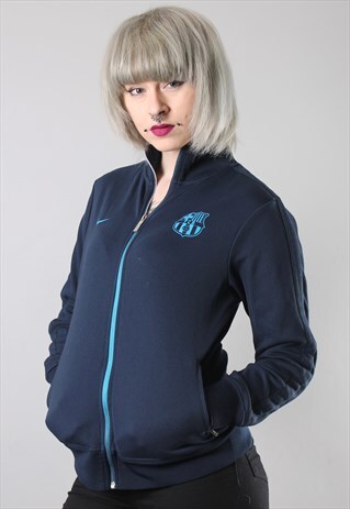 VINTAGE NIKE BARCELONA FC TRACK JACKET SMALL