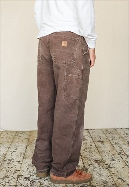 Vintage Carhartt Carpenter Trousers Men's Brown