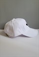 WHITE GRAPHIC VINTAGE COTTON BASEBALL ADJUSTABLE CAP 