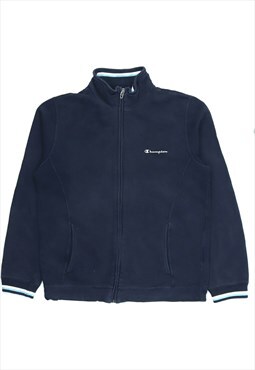 Champion 90's Spellout Zip Up Fleece Medium Blue