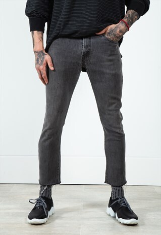 LAST UNIT SALES VINTAGE 80S LEVI'S SKINNY GREY JEANS / 0215