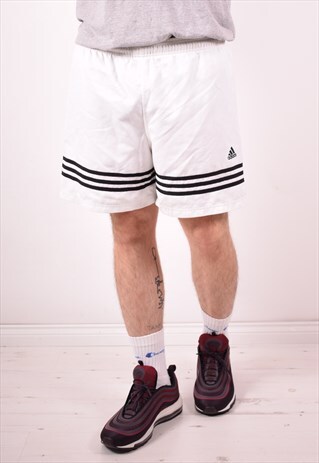 ADIDAS MENS VINTAGE SHORTS L WHITE 90S