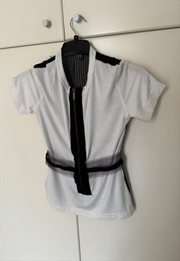 Vintage DIRK BIKKEMBERGS Black and White Top. Made in Italy
