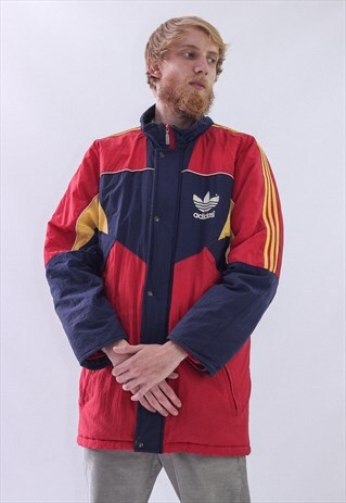 VINTAGE MENS ADIDAS TEAM SOCCER WINTER BIG LOGO JACKET