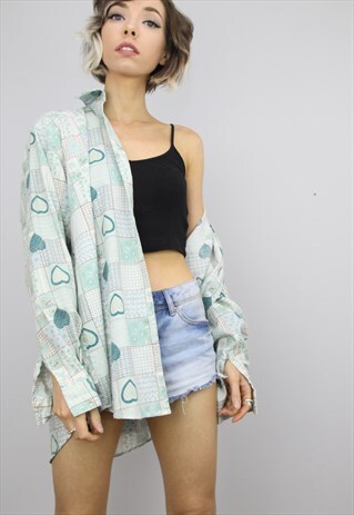 VINTAGE 80S/90S OVERSIZED PATTERNED SHIRT
