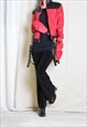 Y2K Red Black Faux Leather Gothic Subversive Racing Jacket