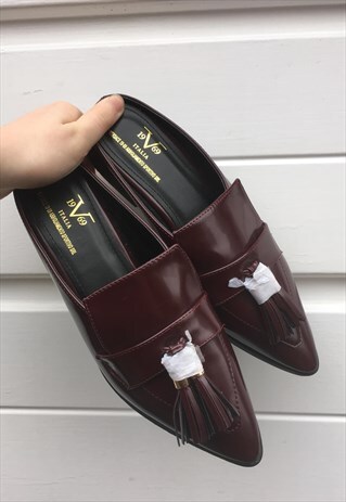 WOMENS VERSACE SHOES BROWN SLIP ON PUMPS COURT SHOES