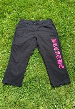Atl Babylon Vintage jeans black custom BREATHE (neon pink)