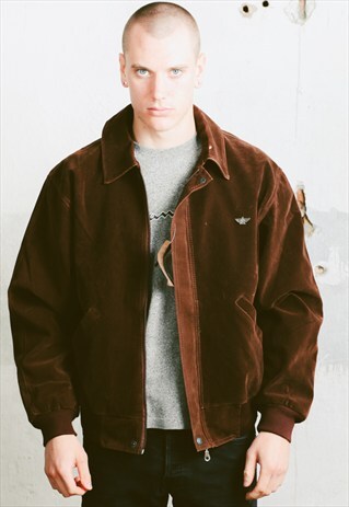 VINTAGE FAUX SUEDE BOMBER JACKET