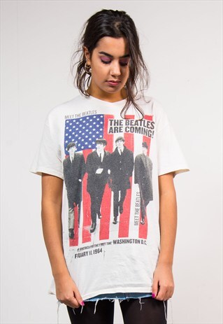 RETRO THE BEATLES WHITE T-SHIRT