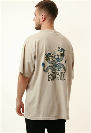 90S VINTAGE OLDSCHOOL DRAGONS GRAPHIC COTTON T-SHIRT 16242