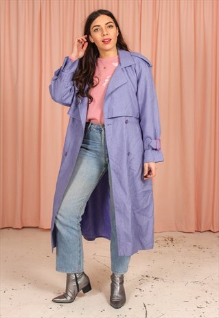 VINTAGE 80S TRENCH COAT IN LILAC