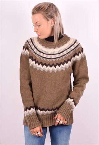 WOOLRICH WOMENS VINTAGE JUMPER SWEATER LARGE GREEN 90S